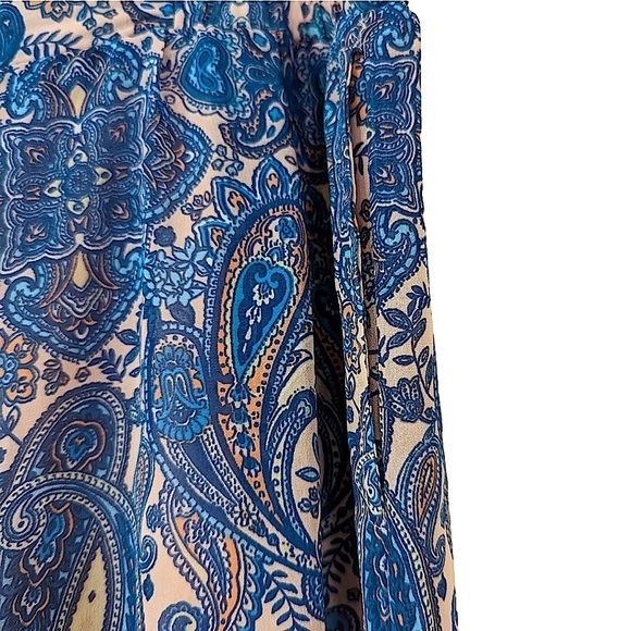 C est 1946 Border Print Palazzo Wide Leg Pants Size Small - Picture 5 of 7